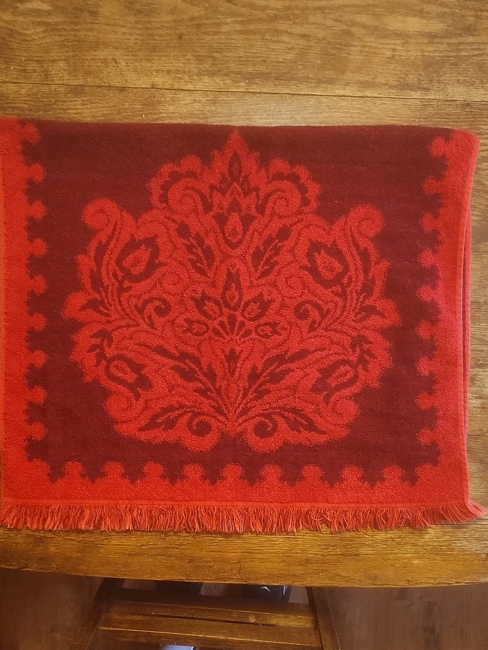 Red & Burgundy Vintage Towel